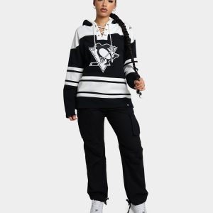 Mens &47 Brand Pittsburgh Penguins Superior Lacer Hoodie Jet Black