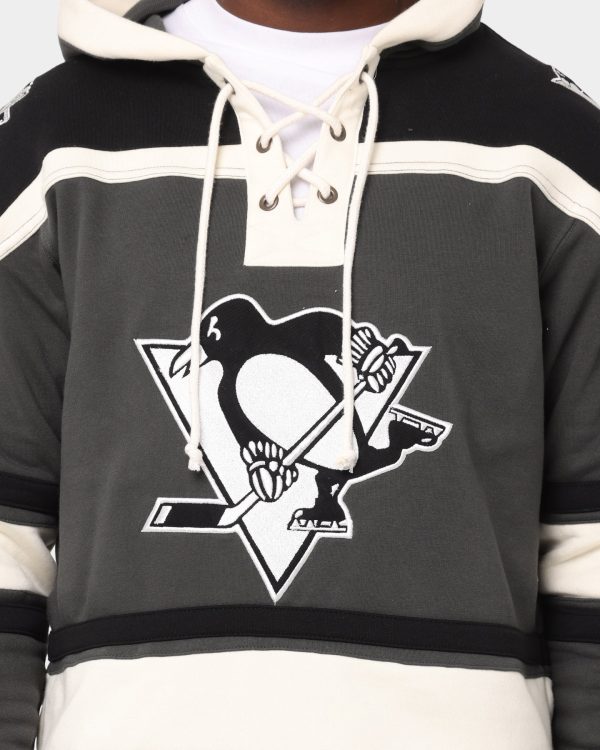 Mens &47 Brand Pittsburgh Penguins Superior Lacer Hoodie Jet Black